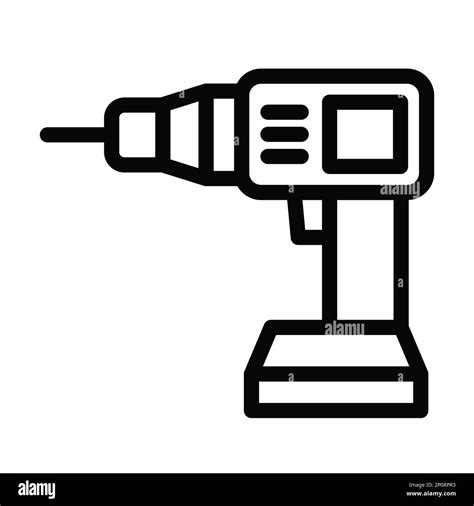 Driller Vector Thick Line Icon For Personal And Commercial Use Stock