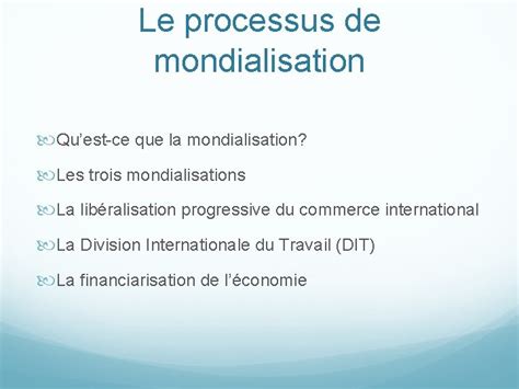 Processus Et Acteurs De La Mondialisation Thme 2