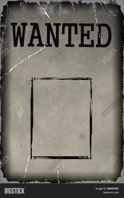 Blank Black And White Wanted Poster Template