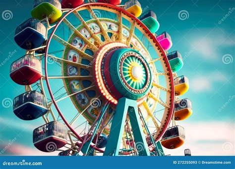 Many Booths Rotates On Ferris Wheel In Amusement Park Stock Image Image Of Ride Adult 272255093