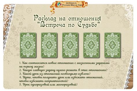 Расклад на отношения «Встреча по Судьбе» — Гадание на картах Таро ...