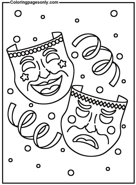 Mardi Gras Mask Image Coloring Page - Free Printable Coloring Pages