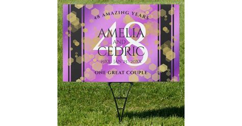 Elegant 48th Amethyst Wedding Anniversary Sign Zazzle