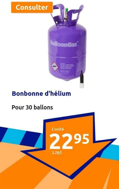 Promo Bonbonne d hélium chez Action