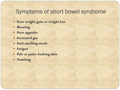 Ppt Short Bowel Syndrome Causes Symptoms Daignosis Prevention And