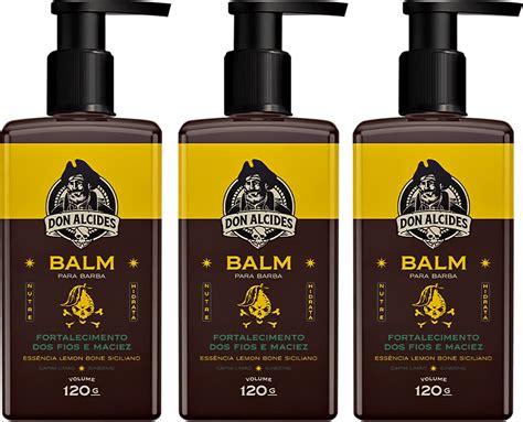 Melhor Balm Para Barba - 3X BALM HIDRATANTE PARA BARBA 120G LEMON BONE DON ALCIDES