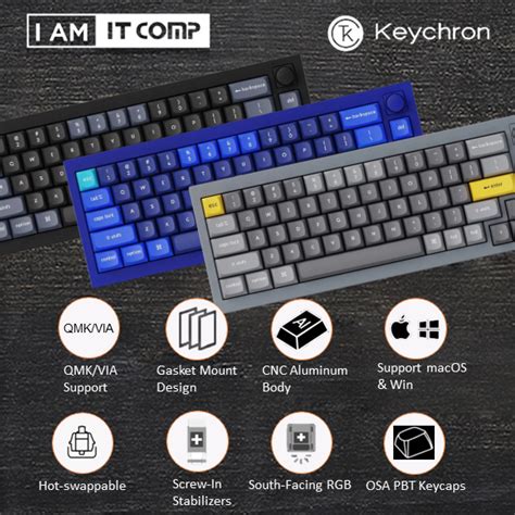 Keychron Q Qmk Rgb Hot Swappable Fully Assembled Knob Keyboard Knob Version