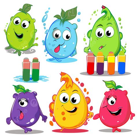 Free For Commercial Use Vector Sticker Clipart Set Of Five Colorful