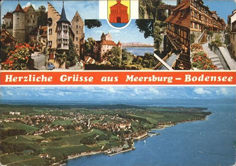 Meersburg Bodensee Schloss Altstadt Fachwerkhaus Wappen Fliegeraufnahme