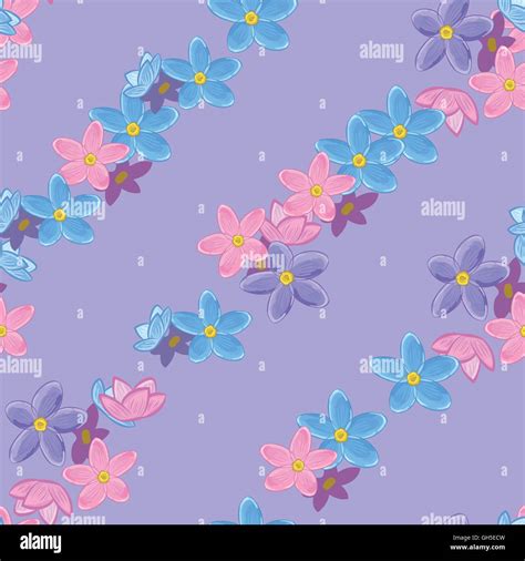 Seamless Forget Me Not Pattern Stock Vector Image And Art Alamy