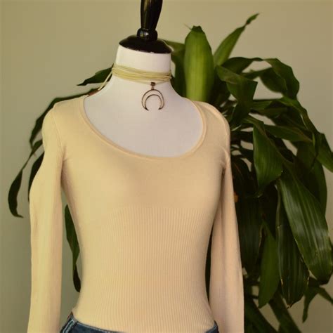 Bcbg Girls Nude Long Sleeve Top Says Xs But Its A Depop