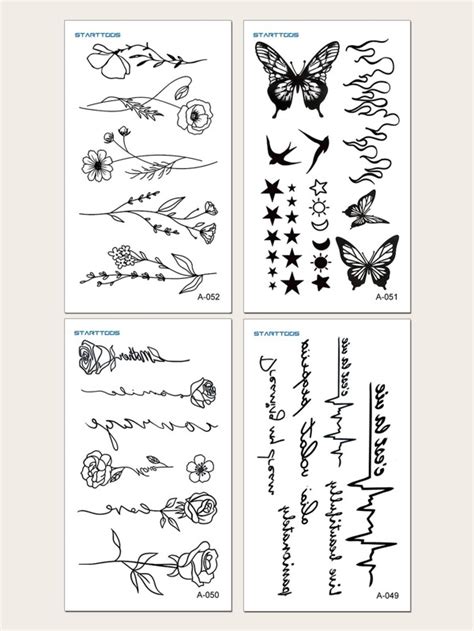 Sheets Butterfly Pattern Tattoo Sticker Shein Uk