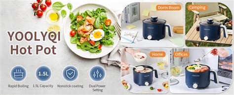 Amazon Yoolyqi Hot Pot Electric L Mini Ramen Cooker With Temp Settings Portable