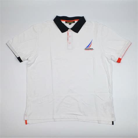 Nautica Competition Polo Shirt White Xl Short Sleeve Depop