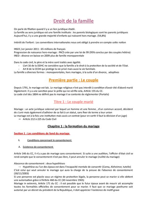 Droit De La Famille Cours Complet Droit De La Famille On Parle De