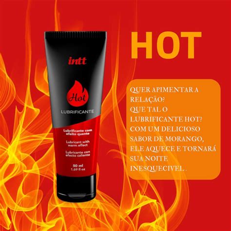 LUBRIFICANTE A BASE DE ÁGUA SABOR MORANGO HOT 50ML INTT Ninguém Vai Saber Sex Shop