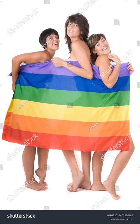 Couple Women Love Lesbian Rainbow Flag Stock Photo Shutterstock