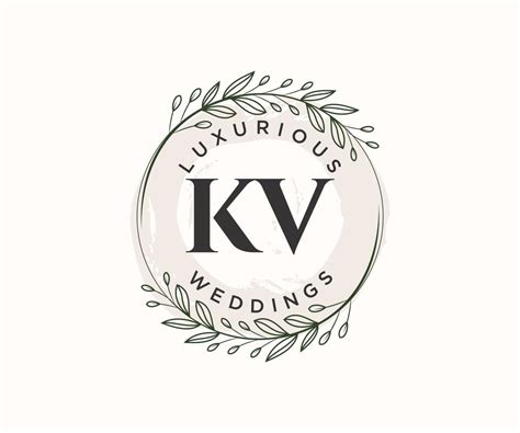 Plantilla De Logotipos De Monograma De Boda Con Letras Iniciales Kv