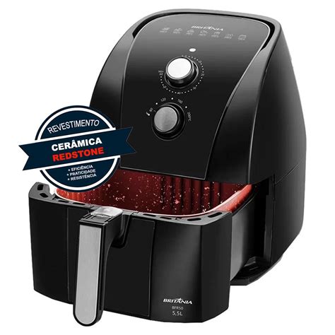 Fritadeira Air Fryer Brit Nia L Redstone Bfr Preta W Fid Comex