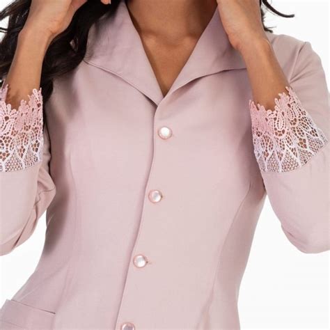 Jaleco Feminino Cristal Nude FAÍKO Jalecos