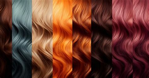 Premium Ai Image Color Spectrum Assortment Showcases Different Hair Dyeing Shades Alongside