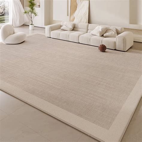 easy clean rug beige harmony border spillproof pet friendly minimalist