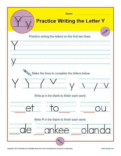 Letter Y Worksheets Printable Handwriting Worksheet