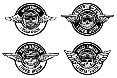 Ensemble Dillustrations De Moto élément De Design Pour Logo