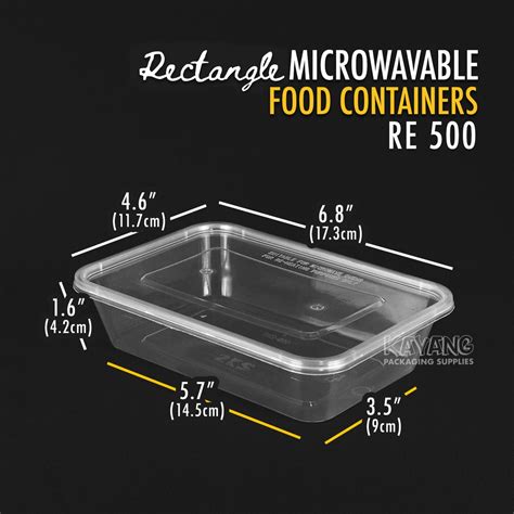 10pcs Re500 Rectangle Microwavable Food Container Tub 500ml