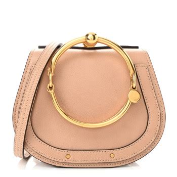 Chloe Calfskin Suede Small Nile Bracelet Bag Biscotti Beige