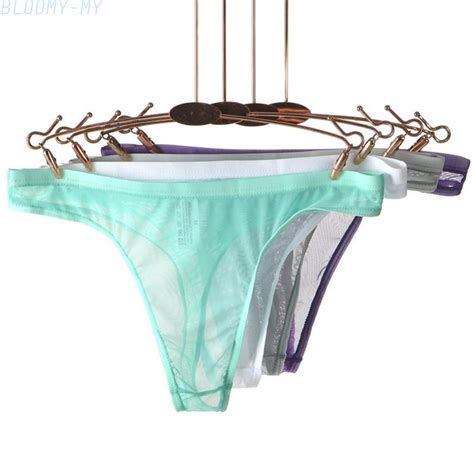 Men Seamless Mesh Briefs Underwear Thong Transparent Panties Low Rise Bikini Shopee Malaysia
