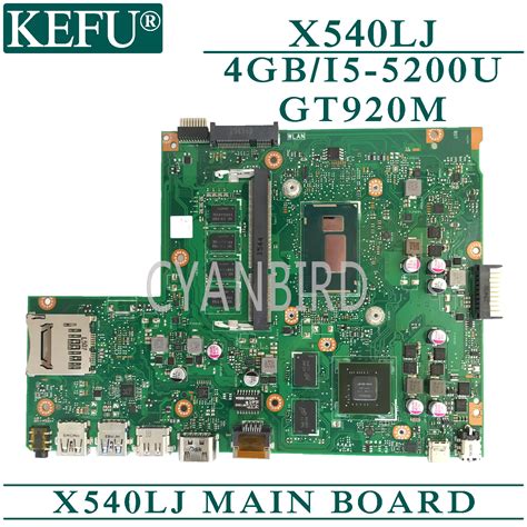 KEFU Original Mainboard For ASUS X540LJ With 4GB RAM I5 5200U GT920M