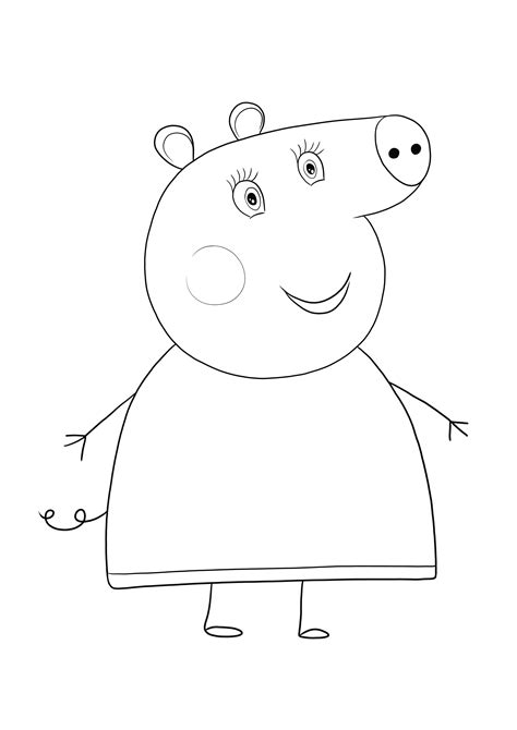 Free Printable Of Mommy Pig From The Peppa Pig Cartoon To Color Easily