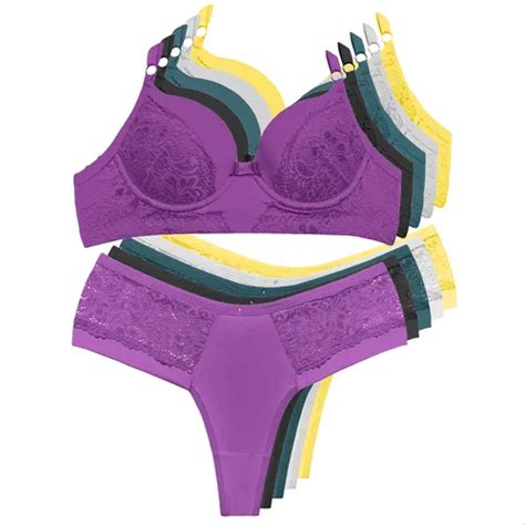 Conjuntos Lingerie Calcinha Fio Dental Sutiã Bojo Luxo Frete grátis
