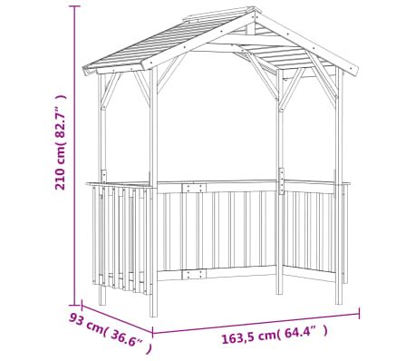 Vidaxl Abri De Barbecue X X Cm Bois De Pin Impr Gn Vidaxl Fr