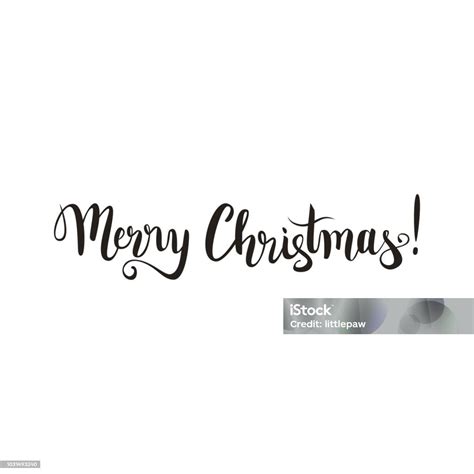 Merry Christmas Hand Lettering Brush Pen Calligraphy Vector Illusration