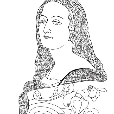 Mona Lisa Line Art Creative Fabrica