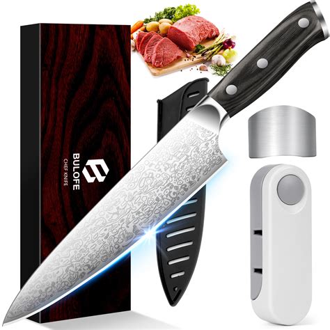 BULOFE 8" Professional Chef Knife, Super Sharp Chef's Knife with Finger