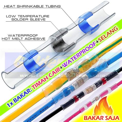 Jual In Hot Seal Wire Connector Sambungan Kabel Waterproof Solder Heat Shrink Konektor