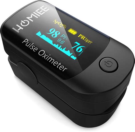Pulse Oximeter Fingertip, HOMIEE Blood Oxygen Saturation Monitor SpO2 ...