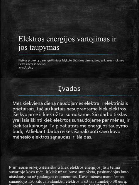 Elektros Energijos Vartojimas Ir Taupymas Petras 1a Pdf