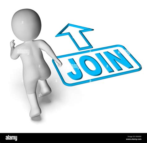 join  running  character showing joining membership register stock