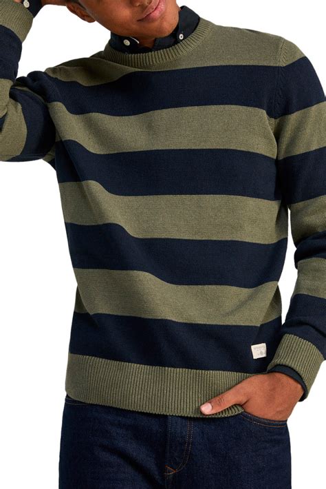Springfield мужской джемпер в полоску со скидкой 29%, хаки цвет, размер ...