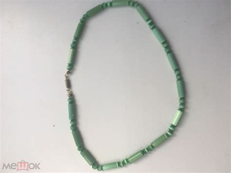 бусы чехословакия сатиновое стекло