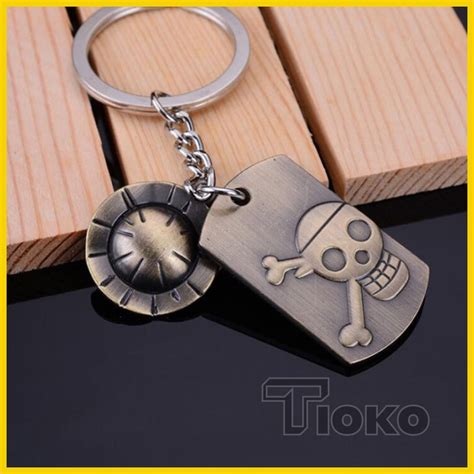 Jual Keychain Gantungan Kunci One Piece Luffy Lambang Bajak Laut