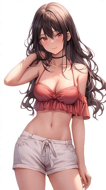 Premium Ai Image Hand Drawn Cartoon Beautiful Bikini Girl Illustration