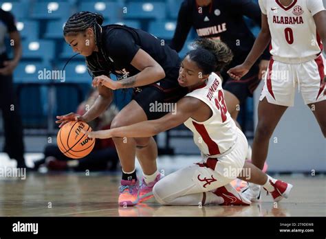 Louisville Forward Nyla Harris Left Tries To Keep The Ball As Alabama