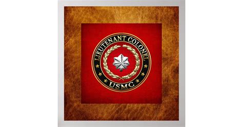 Us Marines Lieutenant Colonel Usmc Ltcol 3d Poster Zazzle