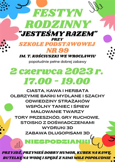 Zapraszamy Na Festyn R G Szko A Podstawowa Nr