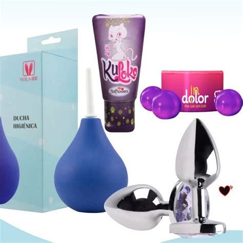 Kit Ducha Higi Nica Chuca Plug Anal M Gel Lubfificante Kuloko G E Bolinha Indolor Anal Sex